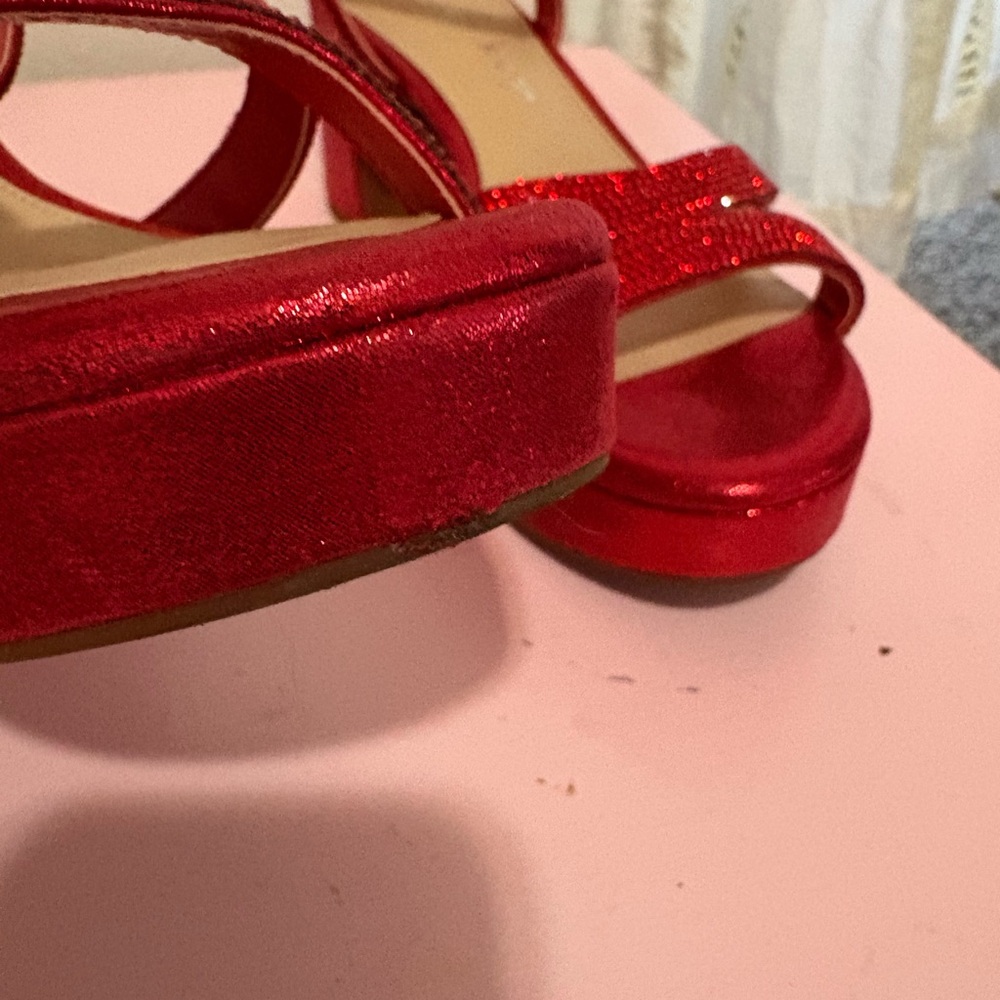 Copper Key Red Platform Sandals - image 7